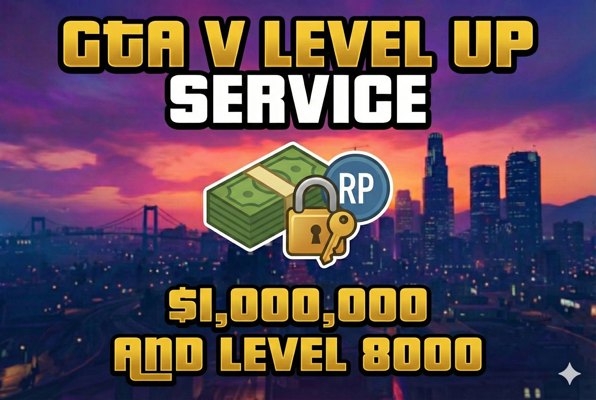 GTA V (Legacy & Enhanced): Level 8000 + $1 Million Boost